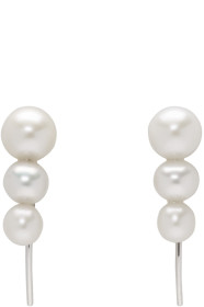 Saskia Diez - Silver Triple Pearl Earrings
