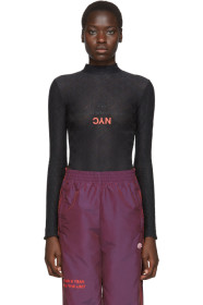 adidas Originals by Alexander Wang - ブラック レース ロゴ ボディスーツ