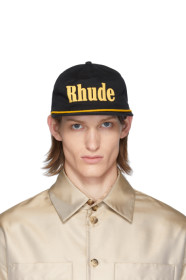 Rhude - ブラック & イエロー ロゴ キャップ