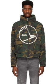 Rhude - Green Camouflage Puffer Jacket