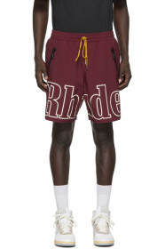 Rhude - Burgundy Logo Swim Shorts