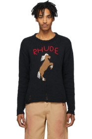 Rhude - Black Bucking Horse Sweater