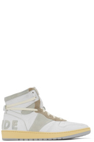 Rhude - ホワイト & グレー Bball ハイ スニーカー