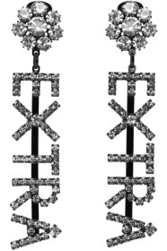 Ashley Williams - Black & Transparent 'Extra' Drop Earrings