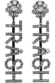 Ashley Williams - Boucles d'oreilles pendantes noires et transparentes 'Trash'