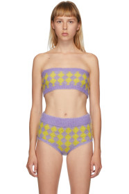 Ashley Williams - Purple & Yellow Mohair Diamond Bra