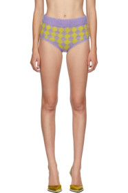 Ashley Williams - Purple & Yellow Mohair Diamond Briefs