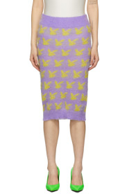 Ashley Williams - Purple & Yellow Mohair Peace Skirt