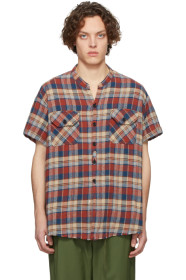 Greg Lauren - Red & Blue Classic Studio Cowboy Short Sleeve Shirt