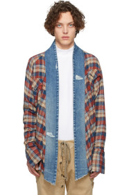 Greg Lauren - Blue & Red Western Kimono Shirt