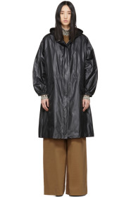Joseph - Black Shiny Coated Lennon Coat