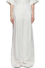 Joseph - Off-White Chintz Linen Benton Trousers