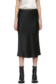 Joseph - Black Silk Satin Isaak Skirt
