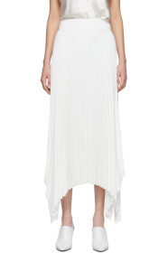 Joseph - White Ade Rib Plisse Long Skirt