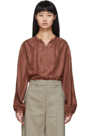 Joseph - Brown Silk Habotai Bowell Blouse