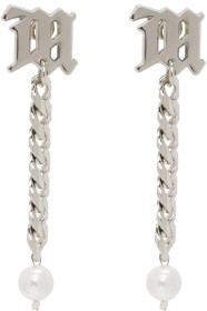 MISBHV - Silver Chain Pearl Earrings