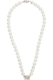 MISBHV - White Long Logo Necklace