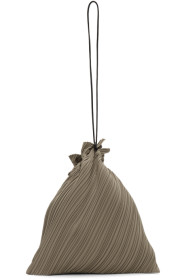 Pleats Please Issey Miyake - Taupe Large Drawstring Pleats Bag