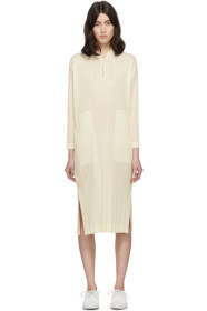 Pleats Please Issey Miyake - White Pleats Key Hole Dress