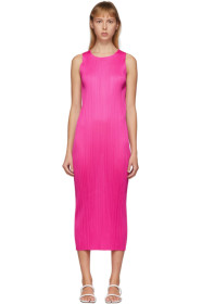 Pleats Please Issey Miyake - Pink New Colorful Basics 2 Tank Dress