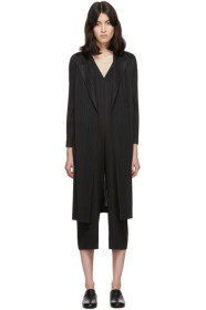Pleats Please Issey Miyake - Black Pleated Blazer Coat