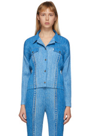 Pleats Please Issey Miyake - Blue Denim Pleats Jacket