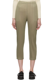 Pleats Please Issey Miyake - 灰色褶裥修身长裤