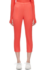 Pleats Please Issey Miyake - 红色褶裥长裤