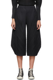 Pleats Please Issey Miyake - 黑色阔腿长裤
