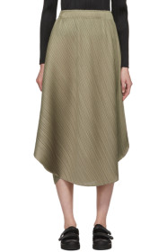 Pleats Please Issey Miyake - Grey Curved Pleats Skirt