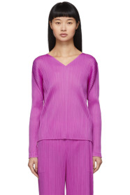 Pleats Please Issey Miyake - Purple Pleats V-Neck Pullover