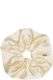 Sophie Buhai - Off-White Satin Pearl Scrunchie