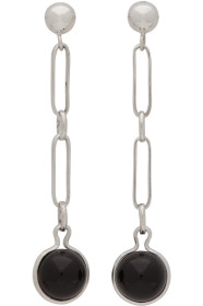 Sophie Buhai - Silver & Black Short Fob Earrings