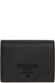 Prada - Black Saffiano Logo Wallet
