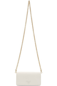 Prada - White Saffiano Chain Wallet Bag