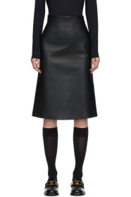 Prada - Black Opaque Leather Skirt