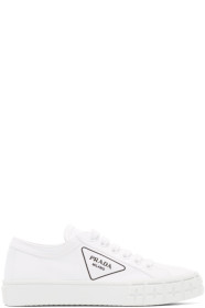 Prada - White Gabardine Sneakers