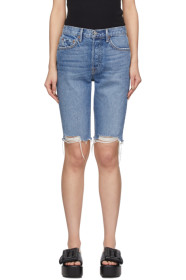 Grlfrnd - Blue Denim Beverly Long Shorts