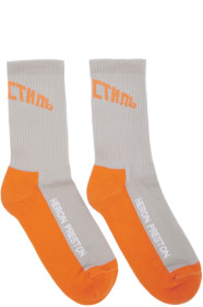 Heron Preston - Chaussettes à logo grises et orange
