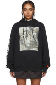 Heron Preston - Pull à capuche noir Herons Ribs