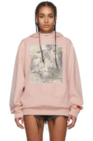 Heron Preston - Pull à capuche rose Herons Birds