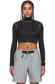 Heron Preston - Black Rib Frill Turtleneck