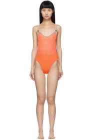 Heron Preston - Maillot de bain une pièce en filet orange