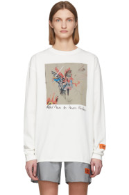 Heron Preston - Robert Nava コレクション オフホワイト Painting ロング スリーブ T シャツ
