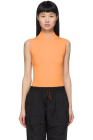 Heron Preston - Orange 'Style' Mock Neck Bodysuit