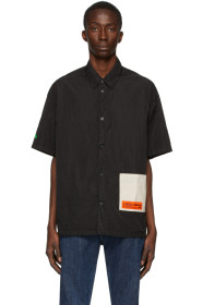 Heron Preston - Black Textured Nylon Shirt