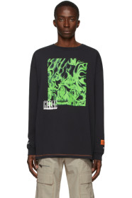 Heron Preston - 黑色 Box Skull 长袖 T 恤