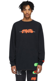 Heron Preston - Black Spray 'Style' Long Sleeve T-Shirt