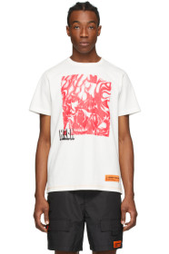 Heron Preston - 白色 & 红色 Box Skull T 恤