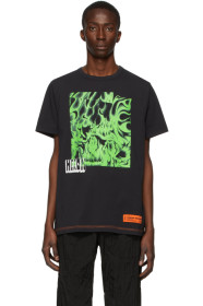 Heron Preston - 黑色 & 绿色 Box Skull T 恤